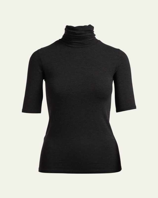 Soft Touch Half-Sleeve Turtleneck